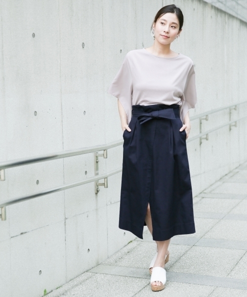 LEPSIM（レプシィム）の「フハクスリーブキリカエプルオーバーSS　784401（Tシャツ/カットソー・レディース・ブラック/パープル/オフホワイト/グレイッシュベージュ・FREE）」の14枚目の写真