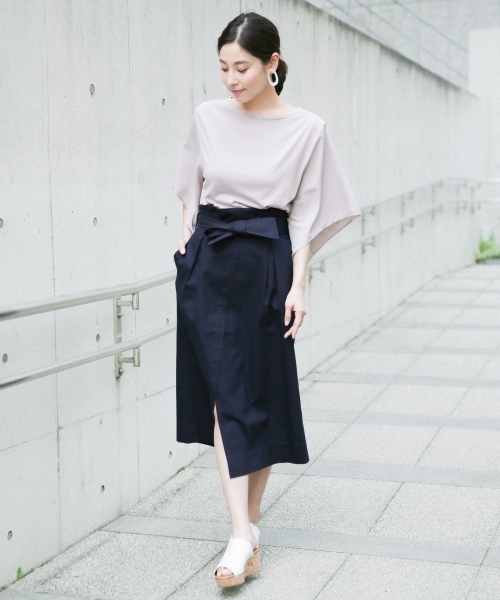 LEPSIM（レプシィム）の「フハクスリーブキリカエプルオーバーSS　784401（Tシャツ/カットソー・レディース・ブラック/パープル/オフホワイト/グレイッシュベージュ・FREE）」の7枚目の写真