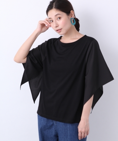 LEPSIM（レプシィム）の「フハクスリーブキリカエプルオーバーSS　784401（Tシャツ/カットソー・レディース・ブラック/パープル/オフホワイト/グレイッシュベージュ・FREE）」の16枚目の写真