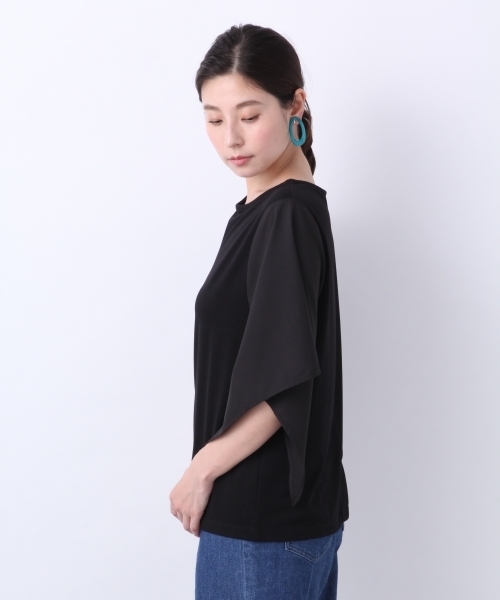 LEPSIM（レプシィム）の「フハクスリーブキリカエプルオーバーSS　784401（Tシャツ/カットソー・レディース・ブラック/パープル/オフホワイト/グレイッシュベージュ・FREE）」の6枚目の写真