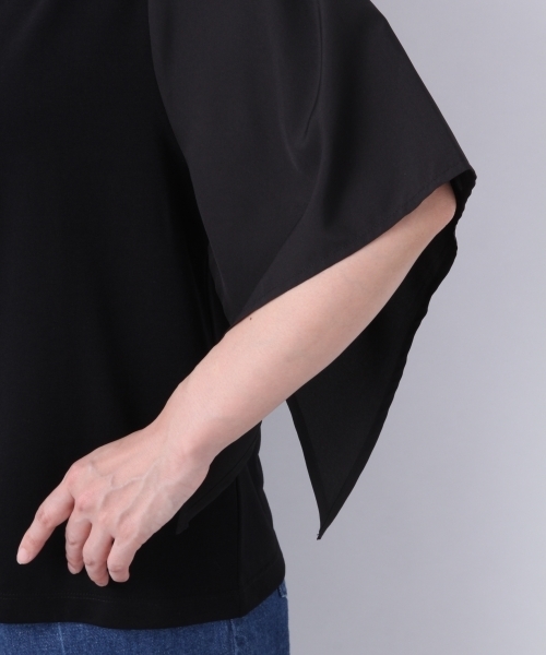 LEPSIM（レプシィム）の「フハクスリーブキリカエプルオーバーSS　784401（Tシャツ/カットソー・レディース・ブラック/パープル/オフホワイト/グレイッシュベージュ・FREE）」の5枚目の写真