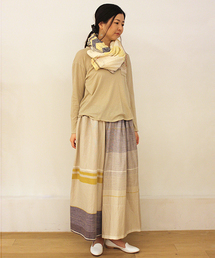tamaki niime/コットンワイドパンツ (long)