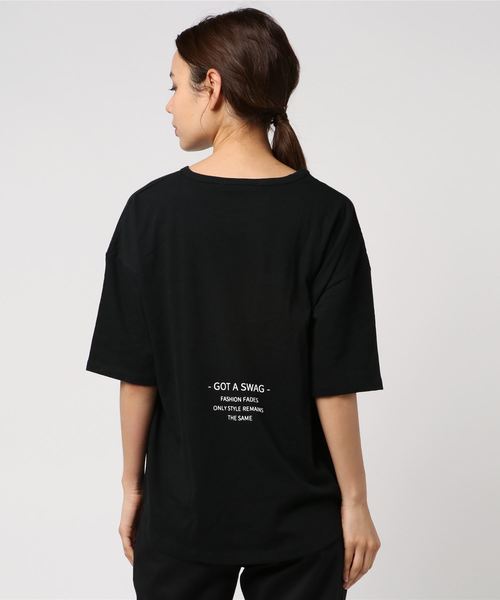 VENCEEXCHANGE(ヴァンスエクスチェンジ)の「プリントオーバーサイズTシャツ(Tシャツ/カットソー・レディース・オフホワイト/ブラック・M)」の6枚目の写真