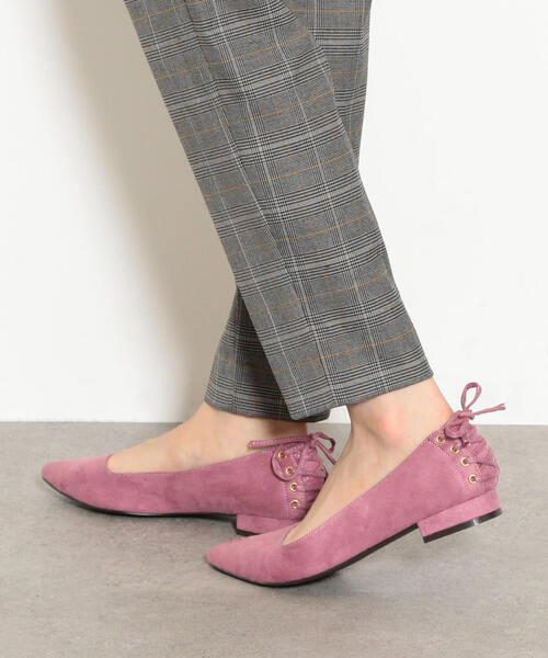 green label relaxing（グリーンレーベルリラクシング）の「★KFCポインテッド バックレースアップ フラットシューズ(1.5cmヒール)（パンプス・レディース・グレー/ライトピンク/ブラック/その他1/シルバー/ワインレッド・22.5cm/23cm/25cm/24.5cm/22cm/24cm/23.5cm）」の3枚目の写真