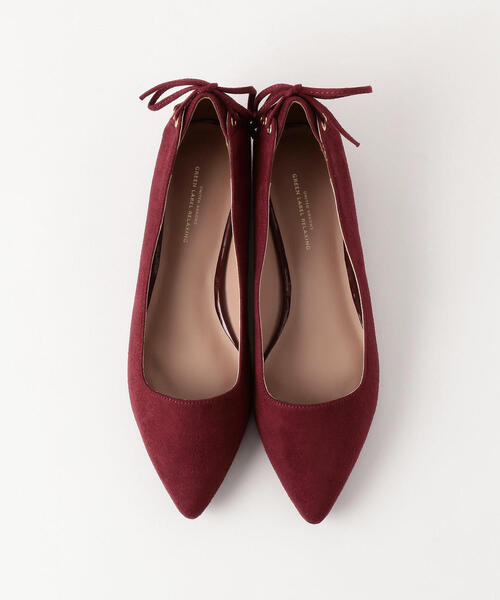 green label relaxing（グリーンレーベルリラクシング）の「★KFCポインテッド バックレースアップ フラットシューズ(1.5cmヒール)（パンプス・レディース・グレー/ライトピンク/ブラック/その他1/シルバー/ワインレッド・22.5cm/23cm/25cm/24.5cm/22cm/24cm/23.5cm）」の4枚目の写真