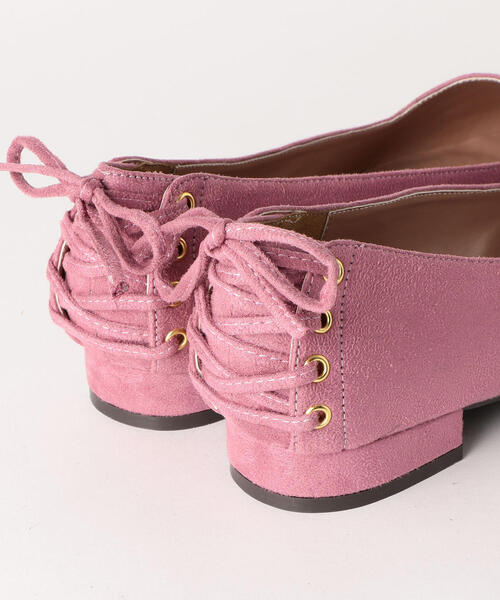green label relaxing（グリーンレーベルリラクシング）の「★KFCポインテッド バックレースアップ フラットシューズ(1.5cmヒール)（パンプス・レディース・グレー/ライトピンク/ブラック/その他1/シルバー/ワインレッド・22.5cm/23cm/25cm/24.5cm/22cm/24cm/23.5cm）」の7枚目の写真