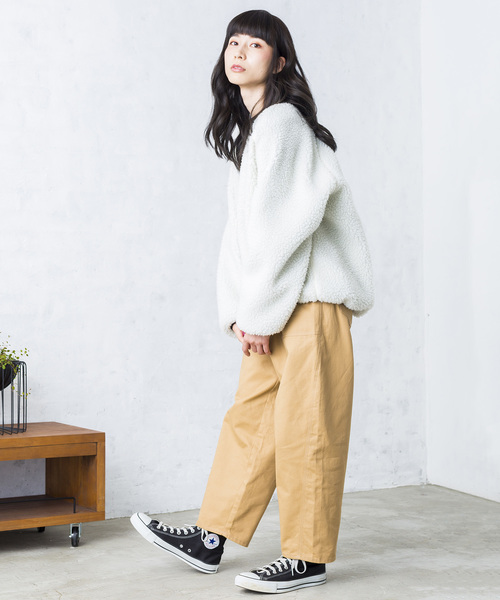 WEGO（ウィゴー）の「WEGO/リバーシブルボアノーカラーブルゾン（ブルゾン・レディース・ホワイト/ブラック/ベージュ/ブルー/ピンク・FREE）」の7枚目の写真