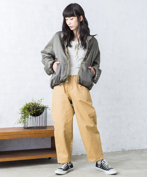 WEGO（ウィゴー）の「WEGO/リバーシブルボアノーカラーブルゾン（ブルゾン・レディース・ホワイト/ブラック/ベージュ/ブルー/ピンク・FREE）」の12枚目の写真