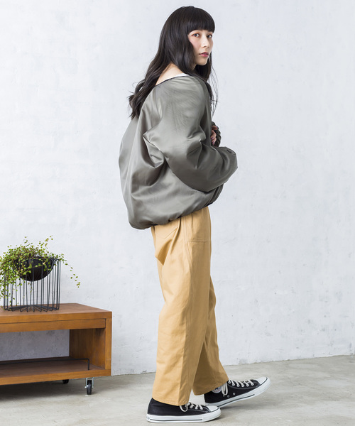 WEGO（ウィゴー）の「WEGO/リバーシブルボアノーカラーブルゾン（ブルゾン・レディース・ホワイト/ブラック/ベージュ/ブルー/ピンク・FREE）」の13枚目の写真