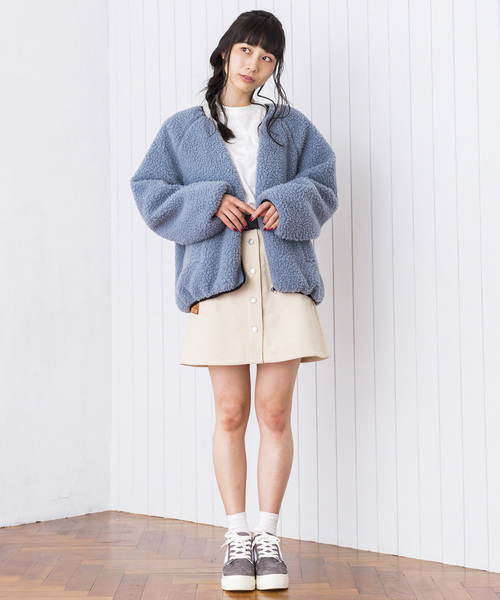 WEGO（ウィゴー）の「WEGO/リバーシブルボアノーカラーブルゾン（ブルゾン・レディース・ホワイト/ブラック/ベージュ/ブルー/ピンク・FREE）」の11枚目の写真