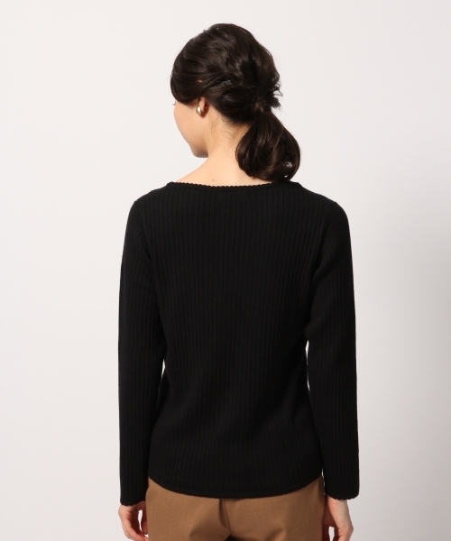 GLOBAL WORK（グローバルワーク）の「洗えるリブピコネックプルオーバー/792281（ニット/セーター・レディース・ホワイト/ブラック/グリーン系その他7・SMALL/MEDIUM/LARGE）」の6枚目の写真