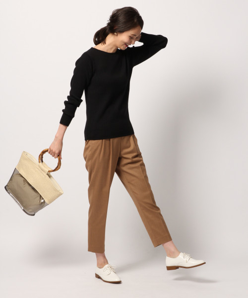 GLOBAL WORK（グローバルワーク）の「洗えるリブピコネックプルオーバー/792281（ニット/セーター・レディース・ホワイト/ブラック/グリーン系その他7・SMALL/MEDIUM/LARGE）」の4枚目の写真