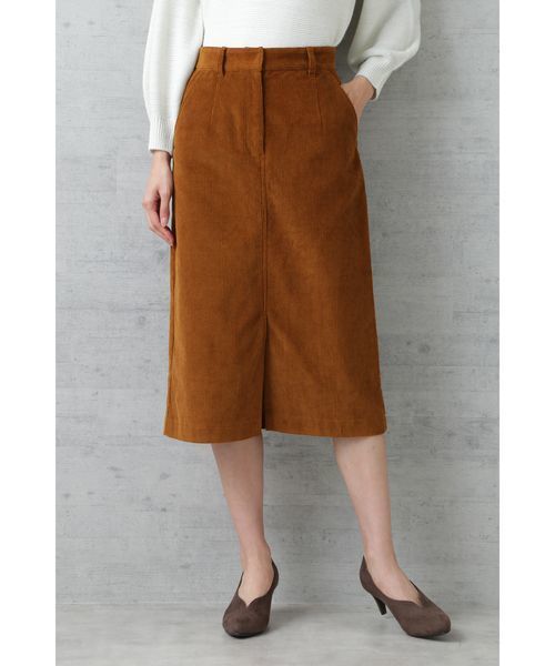 NATURAL BEAUTY BASIC（ナチュラルビューティーベーシック）の「【雑誌掲載】コーデュロイストレートスカート（スカート・レディース・ネイビー/キャメル・SMALL/MEDIUM/X-SMALL）」の6枚目の写真