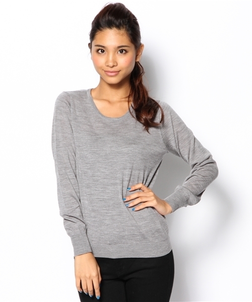 BEAMS LIGHTS Women's（ビームスライツ ウィメンズ）の「□BEAMS LIGHTS / ウォッシャブルウール クループルオーバー（ニット/セーター・レディース・グレー/ブラック/ベージュ/レッド・ONE SIZE）」の3枚目の写真