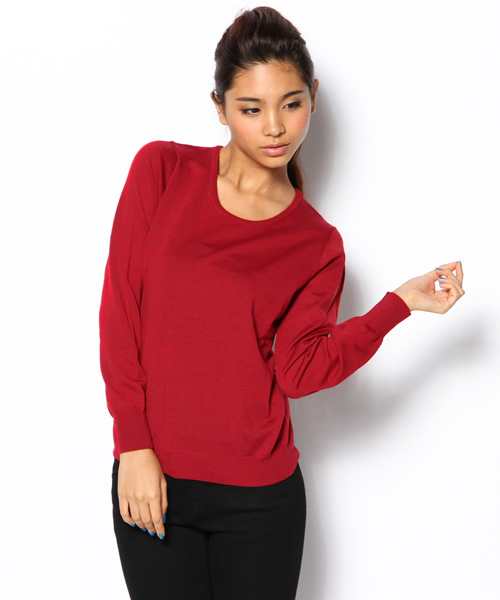 BEAMS LIGHTS Women's（ビームスライツ ウィメンズ）の「□BEAMS LIGHTS / ウォッシャブルウール クループルオーバー（ニット/セーター・レディース・グレー/ブラック/ベージュ/レッド・ONE SIZE）」の4枚目の写真