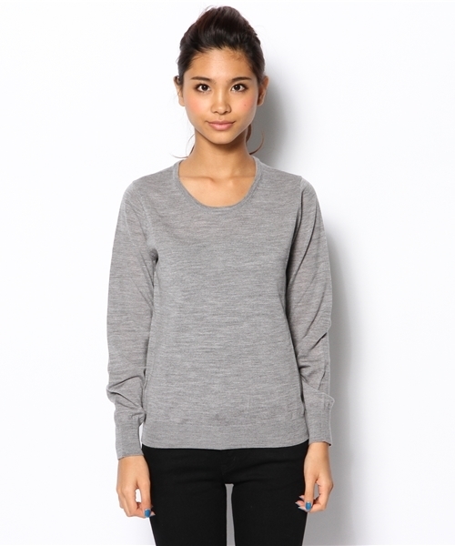 BEAMS LIGHTS Women's（ビームスライツ ウィメンズ）の「□BEAMS LIGHTS / ウォッシャブルウール クループルオーバー（ニット/セーター・レディース・グレー/ブラック/ベージュ/レッド・ONE SIZE）」の5枚目の写真