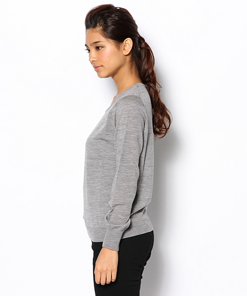 BEAMS LIGHTS Women's（ビームスライツ ウィメンズ）の「□BEAMS LIGHTS / ウォッシャブルウール クループルオーバー（ニット/セーター・レディース・グレー/ブラック/ベージュ/レッド・ONE SIZE）」の6枚目の写真