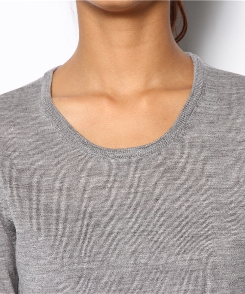 BEAMS LIGHTS Women's（ビームスライツ ウィメンズ）の「□BEAMS LIGHTS / ウォッシャブルウール クループルオーバー（ニット/セーター・レディース・グレー/ブラック/ベージュ/レッド・ONE SIZE）」の8枚目の写真