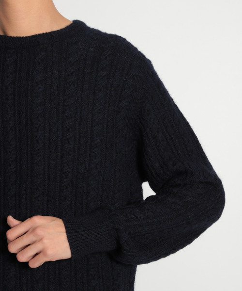 niko and...（ニコアンド）の「ビシュウケーブルプルオーバー（ニット/セーター・メンズ・ネイビー/ブラウン/オフホワイト/オレンジ・MEDIUM/LARGE）」の11枚目の写真