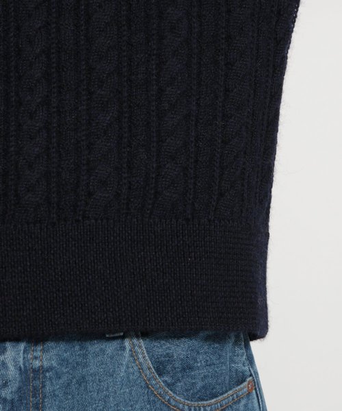 niko and...（ニコアンド）の「ビシュウケーブルプルオーバー（ニット/セーター・メンズ・ネイビー/ブラウン/オフホワイト/オレンジ・MEDIUM/LARGE）」の12枚目の写真
