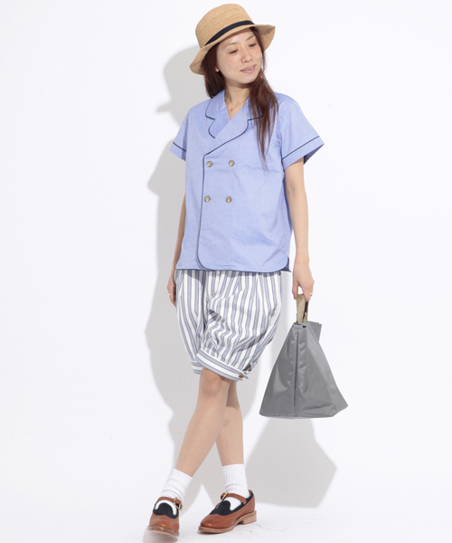 BEAMS BOY（ビームスボーイ）の「○BEAMS BOY / ソリッド W 4ボタン パジャマシャツ（シャツ/ブラウス・レディース・ブルー/ネイビー・ONE SIZE）」の4枚目の写真