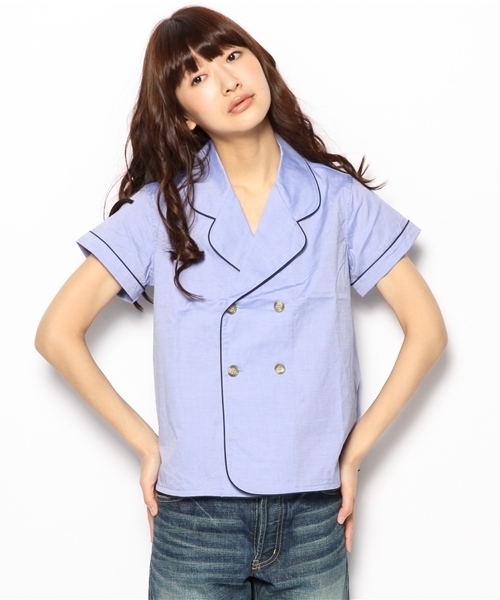 BEAMS BOY（ビームスボーイ）の「○BEAMS BOY / ソリッド W 4ボタン パジャマシャツ（シャツ/ブラウス・レディース・ブルー/ネイビー・ONE SIZE）」の3枚目の写真