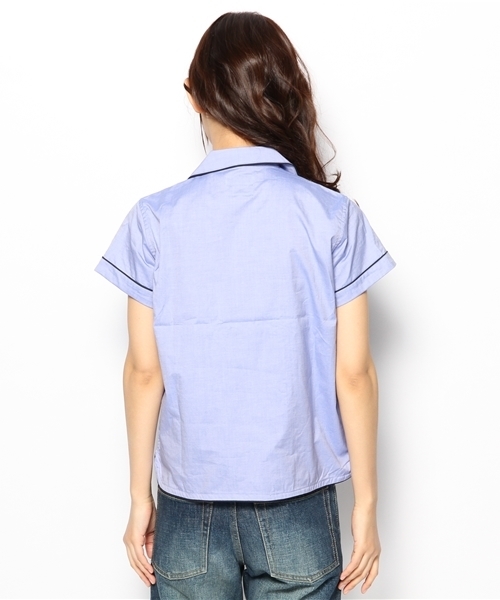 BEAMS BOY（ビームスボーイ）の「○BEAMS BOY / ソリッド W 4ボタン パジャマシャツ（シャツ/ブラウス・レディース・ブルー/ネイビー・ONE SIZE）」の9枚目の写真