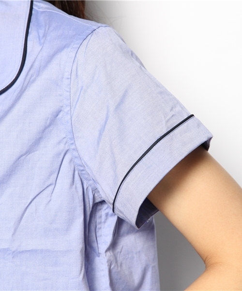 BEAMS BOY（ビームスボーイ）の「○BEAMS BOY / ソリッド W 4ボタン パジャマシャツ（シャツ/ブラウス・レディース・ブルー/ネイビー・ONE SIZE）」の7枚目の写真