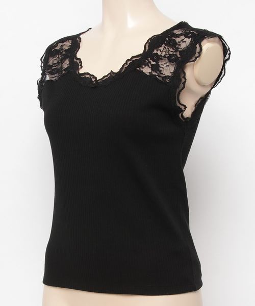 WEGO（ウィゴー）の「WEGO/2WAYレースタンクトップ（タンクトップ・レディース・ホワイト/ブラック/ベージュ・FREE）」の4枚目の写真