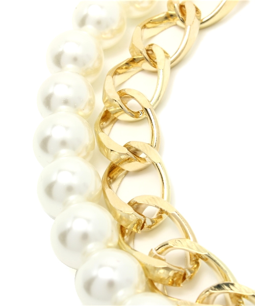 WEGO（ウィゴー）の「WEGO/パール2連ネックレス（ネックレス・レディース・ホワイト・FREE）」の3枚目の写真