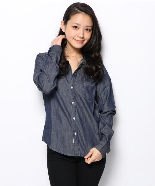 The SAZABY LEAGUE SELECT(ザサザビーリーグセレクト)の「Frank&Eileen BARRY/ST RSTWD(シャツ/ブラウス・レディース・インディゴブルー・SMALL/MEDIUM/X-SMALL/XX-SMALL)」の1枚目の写真