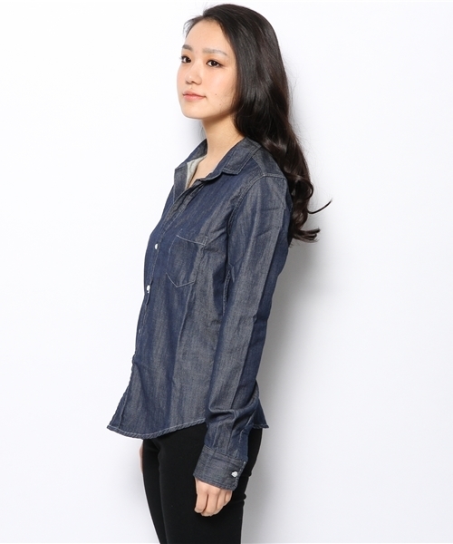 The SAZABY LEAGUE SELECT(ザサザビーリーグセレクト)の「Frank&Eileen BARRY/ST RSTWD(シャツ/ブラウス・レディース・インディゴブルー・SMALL/MEDIUM/X-SMALL/XX-SMALL)」の8枚目の写真