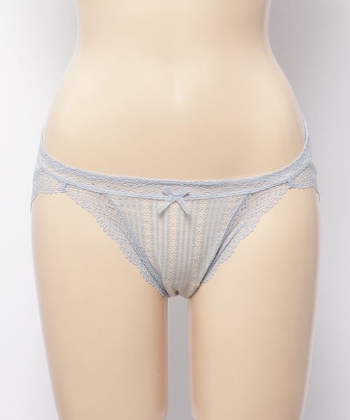 KID BLUE(キッドブルー)の「【40周年特別アイテム/総レースランジェリー】キッドブルー -ストライプレース -ノーマルショーツ -KIMH162 -kidblue(ショーツ・レディース・サックスブルー/ピンク・M/L)」の1枚目の写真