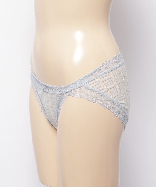 KID BLUE(キッドブルー)の「【40周年特別アイテム/総レースランジェリー】キッドブルー -ストライプレース -ノーマルショーツ -KIMH162 -kidblue(ショーツ・レディース・サックスブルー/ピンク・M/L)」の4枚目の写真