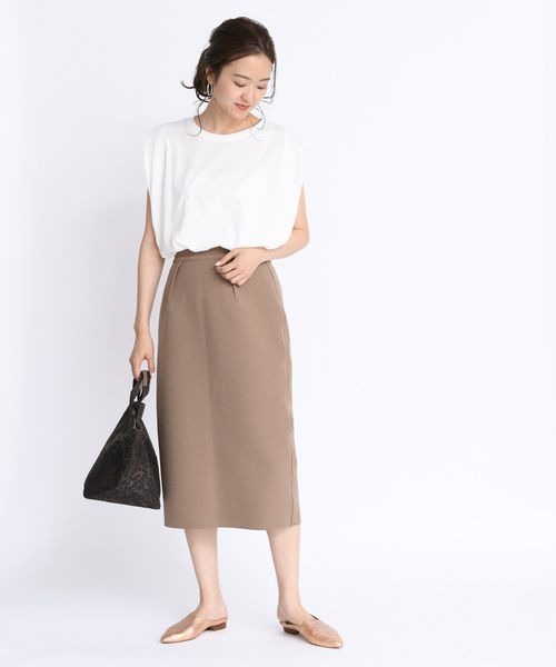 DouDou（ドゥドゥ）の「タックドレーププルオーバー（Tシャツ/カットソー・レディース・ダークブラウン/オフホワイト/ピンク・FREE）」の10枚目の写真