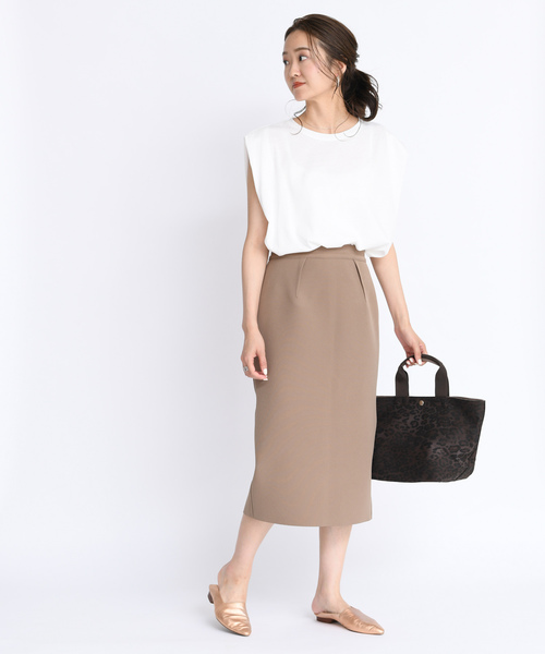 DouDou（ドゥドゥ）の「タックドレーププルオーバー（Tシャツ/カットソー・レディース・ダークブラウン/オフホワイト/ピンク・FREE）」の11枚目の写真