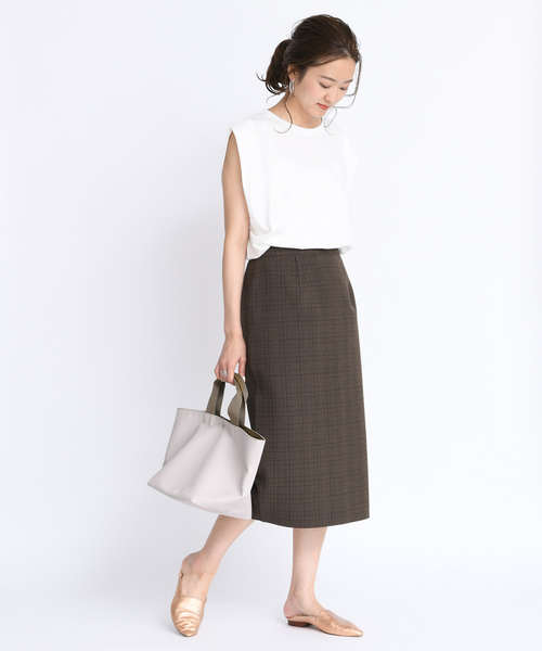 DouDou（ドゥドゥ）の「タックドレーププルオーバー（Tシャツ/カットソー・レディース・ダークブラウン/オフホワイト/ピンク・FREE）」の18枚目の写真