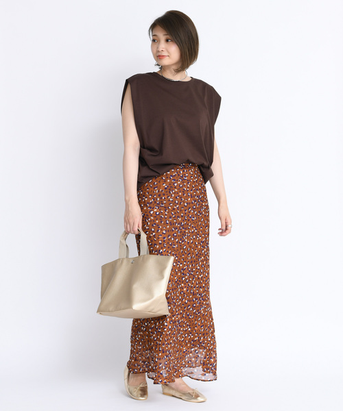 DouDou（ドゥドゥ）の「タックドレーププルオーバー（Tシャツ/カットソー・レディース・ダークブラウン/オフホワイト/ピンク・FREE）」の20枚目の写真