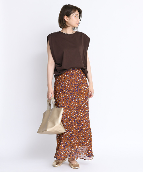 DouDou（ドゥドゥ）の「タックドレーププルオーバー（Tシャツ/カットソー・レディース・ダークブラウン/オフホワイト/ピンク・FREE）」の22枚目の写真