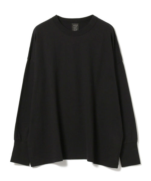 homspun（ホームスパン）の「homspun / ワイドフォルム クルーネック カットソー ロングスリーブ＜WOMEN＞（Tシャツ/カットソー・レディース・チャコールグレー/ブラック・ONE SIZE）」の6枚目の写真