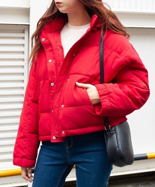 WEGO(ウィゴー)の「WEGO/ショートフェイクダウンジャケット(ダウンジャケット/コート)」|レッド