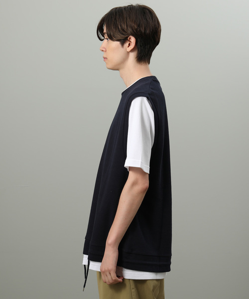 JUNRED（ジュンレッド）の「変形カノコクルーベスト（ベスト・メンズ・ブラック/ネイビー・M/L）」の5枚目の写真