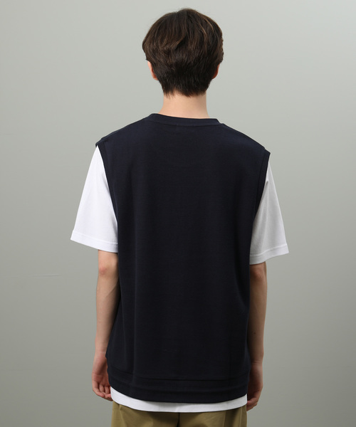 JUNRED（ジュンレッド）の「変形カノコクルーベスト（ベスト・メンズ・ブラック/ネイビー・M/L）」の6枚目の写真