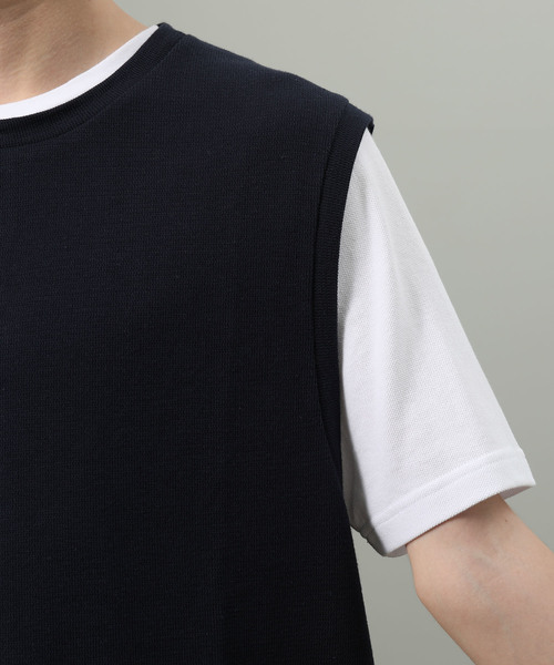 JUNRED（ジュンレッド）の「変形カノコクルーベスト（ベスト・メンズ・ブラック/ネイビー・M/L）」の8枚目の写真