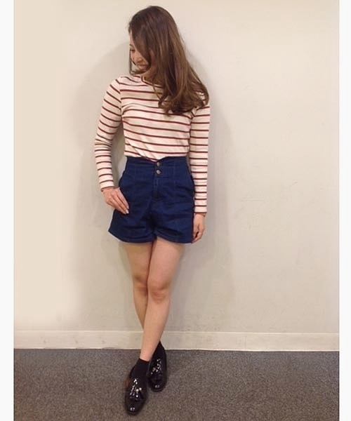 Chico(チコ)の「デニムハイウエストショートP(その他パンツ・レディース・ネイビー・FREE)」の5枚目の写真