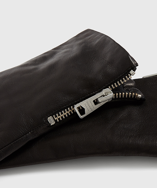 ALLSAINTS（オールセインツ）の「ZIPPER LEATHER TOUCH GLOVES ジッパー レザー タッチ グローブ（手袋