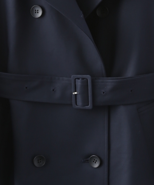 STUDIOUS（ステュディオス）の「STUDIOUSノーカラーラグラントレンチコート（トレンチコート・レディース・ネイビー/ベージュ・1/0）」の13枚目の写真