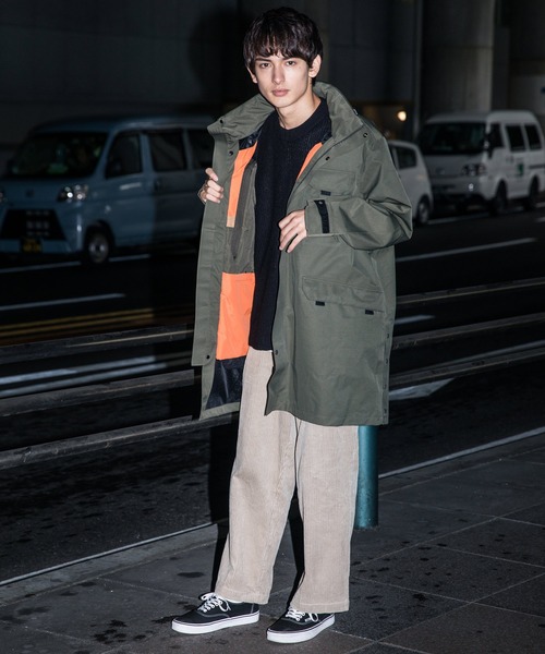 grn（ジーアールエヌ）の「grn plus ビッグシルエット 3レイヤートラベルコート オーバーサイズ ロングコート GU932096F（モッズコート・メンズ・ブラック/グレー/オリーブ/キャメル・2(M)/3(L)）」の5枚目の写真