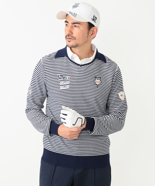 BEAMS GOLF PURPLE LABEL / ボーダースキッパーセーター