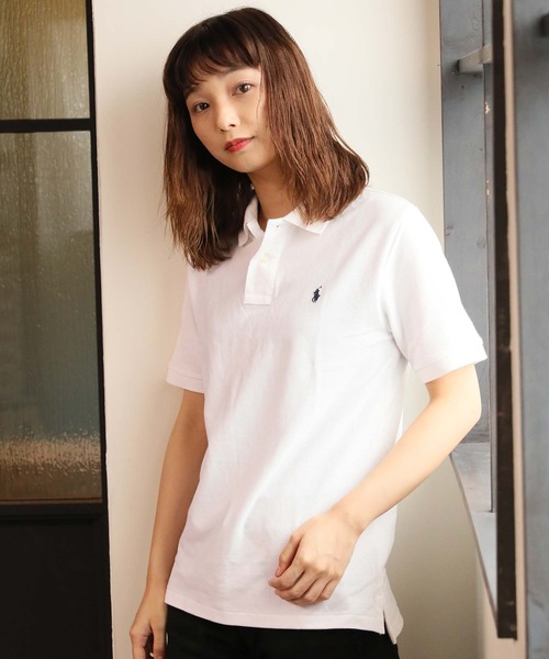 Lauren ポロ 鹿の子 ラルフローレン Ralph ポロシャツ Ralph Ralph トップス セール Lauren ポロラルフローレン のファッション Polo Lauren ポロ ワンポイント刺繍 ボーイズライン ポロシャツ Polo